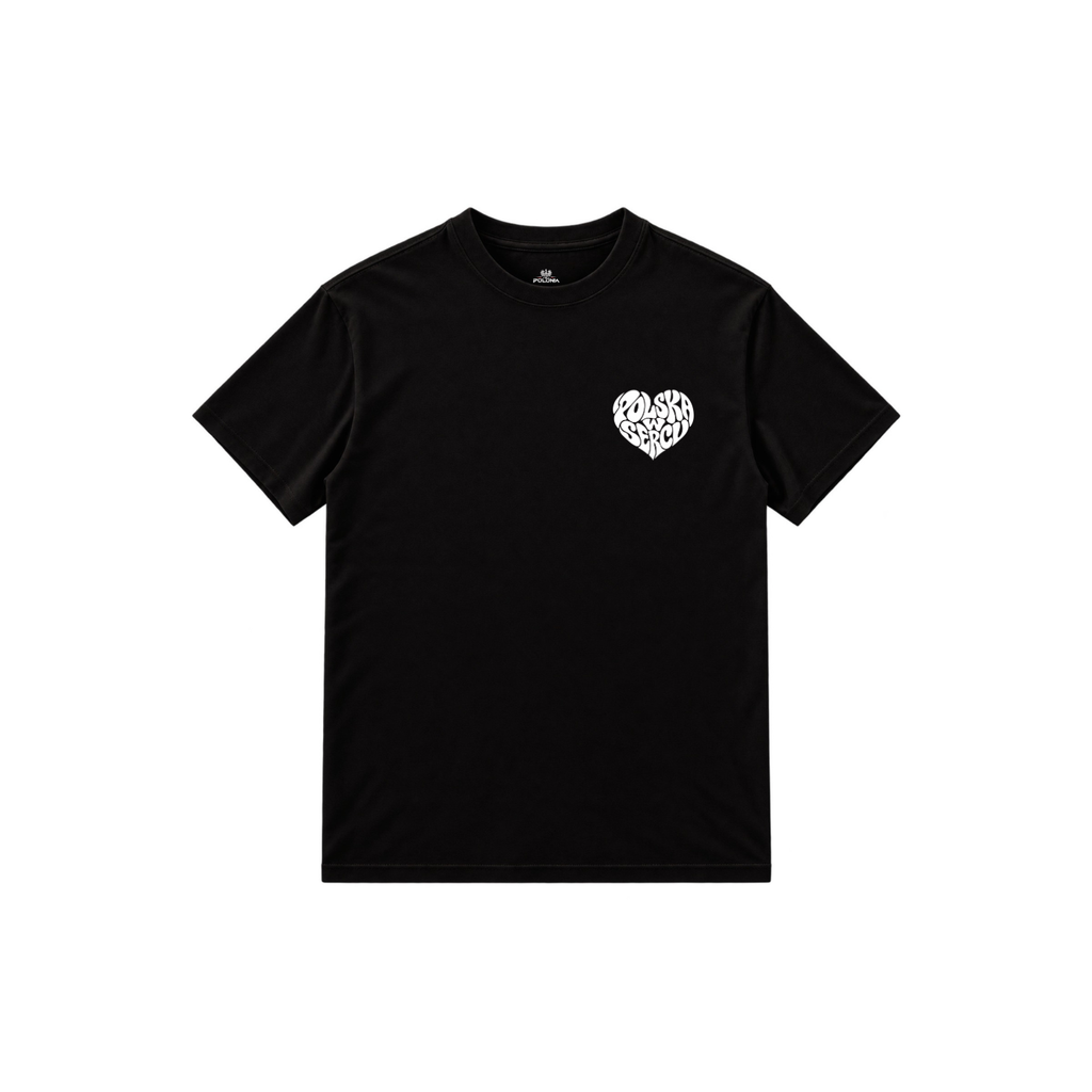 POLONIA WORLDWIDE® Polska Serce T-Shirt – Schwarz